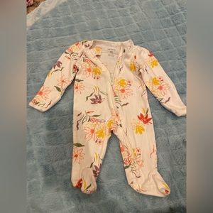 newborn baby floral footie